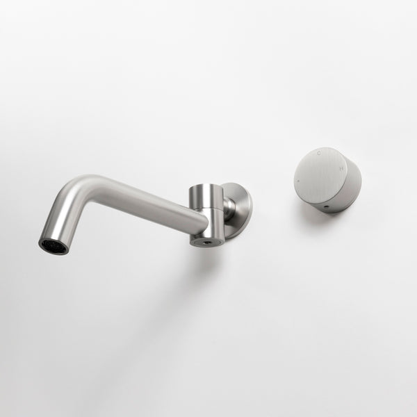 Alma Brushed Nickel Progressive Circle Mixer and Swivel Wall Spout Set