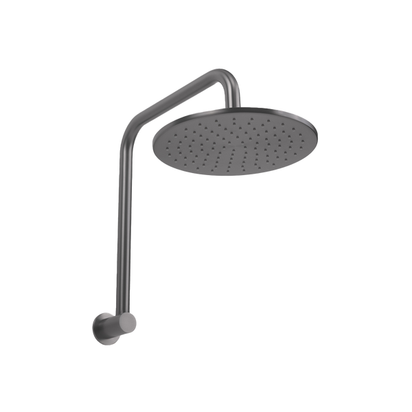Alma Mira Brushed Gunmetal High Rise Upswept Shower Arm and Head