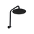 Alma Mira Matte Black High Rise Upswept Shower Arm and Head
