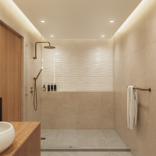 Alma Mira Brushed Vintage Antique Brass High Rise Upswept Shower Arm and Head