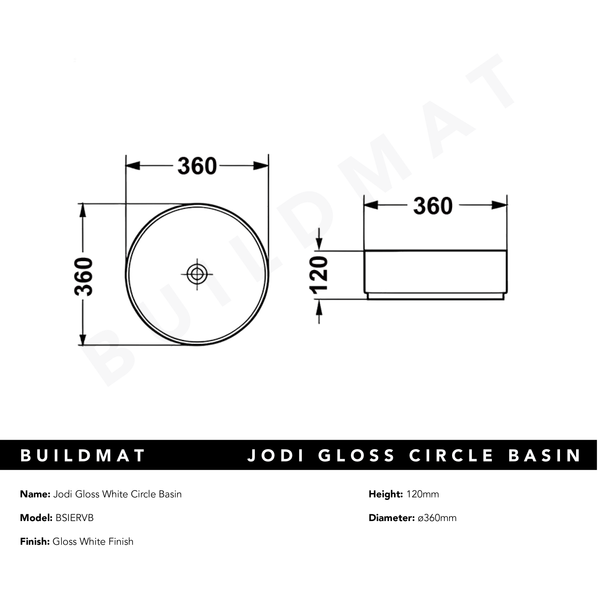 Keva Jodi Gloss White Circle Basin