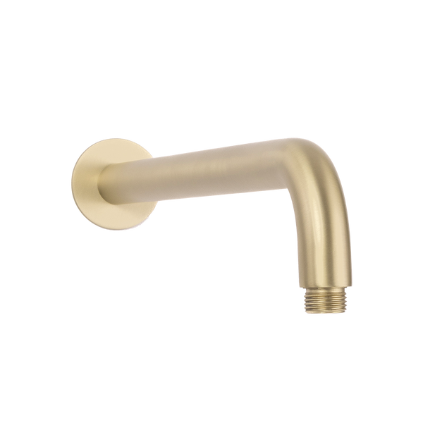 Alma Mira Brushed Brass Gold Curved Shower Arm