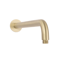 Alma Mira Brushed Brass Gold Curved Shower Arm