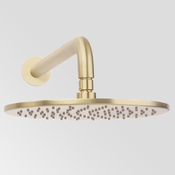 Alma Mira Brushed Brass Gold Curved Shower Arm