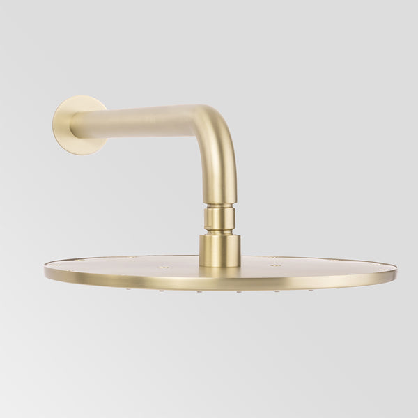 Alma Mira Brushed Brass Gold Curved Shower Arm