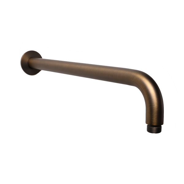 Alma Mira Brushed Vintage Antique Brass Curved Shower Arm