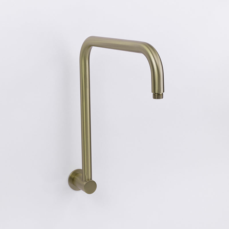 Mira Brushed Brass Gold High Rise Upswept Shower Arm