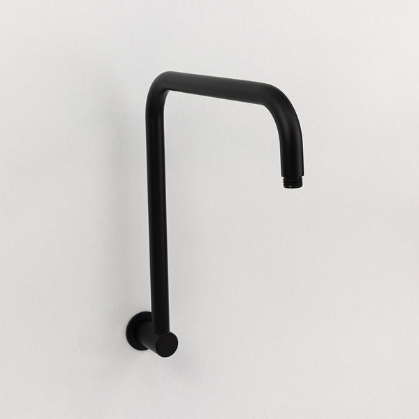 Alma Mira Matte Black High Rise Upswept Shower Arm