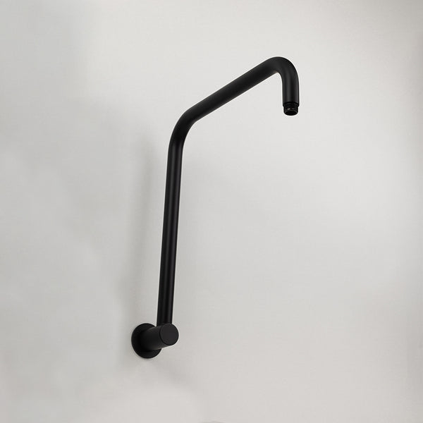 Alma Mira Matte Black High Rise Upswept Shower Arm
