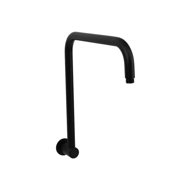 Alma Mira Matte Black High Rise Upswept Shower Arm