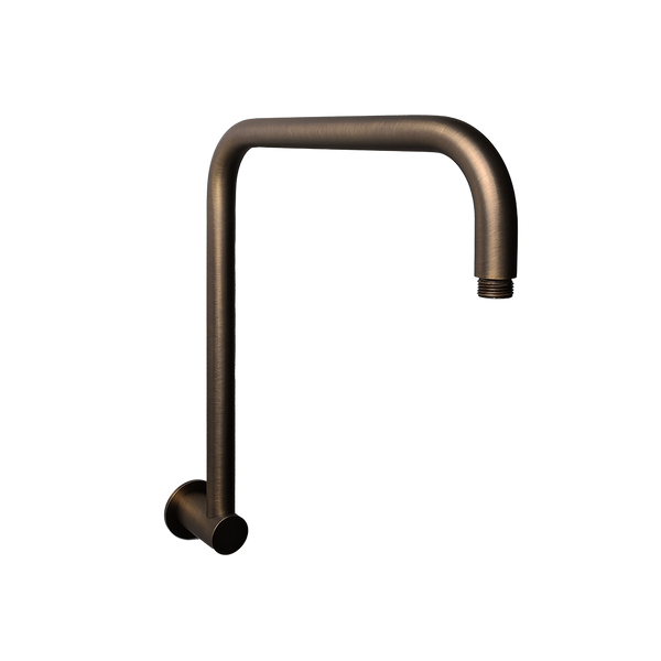 Alma Mira Brushed Vintage Antique Brass High Rise Upswept Shower Arm