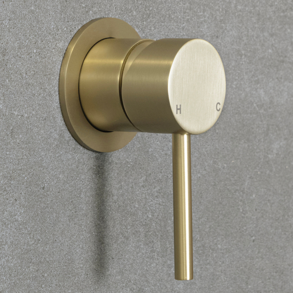 Alma Mira Brushed Brass Gold Wall Mixer
