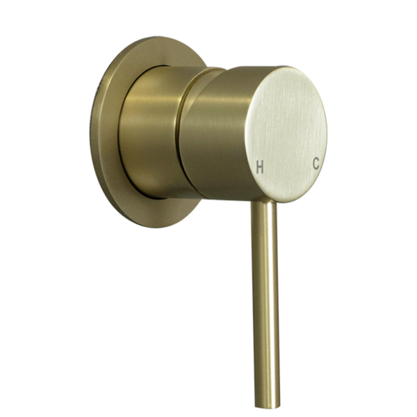 Alma Mira Brushed Brass Gold Wall Mixer