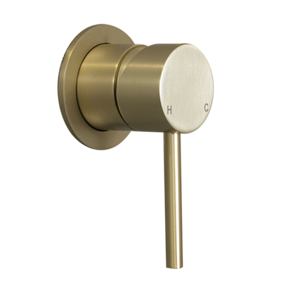 Mira Brushed Brass Gold Wall Mixer