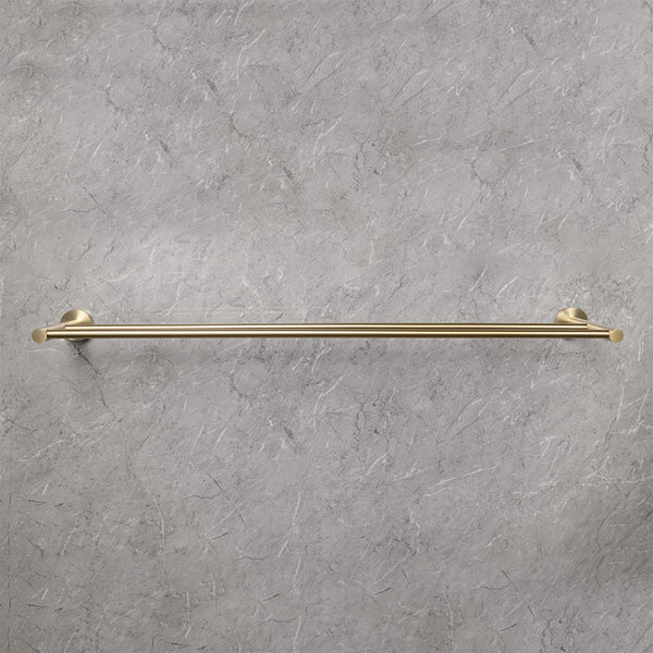 Alma Farina 800 Double Towel Rail Brushed Brass Gold