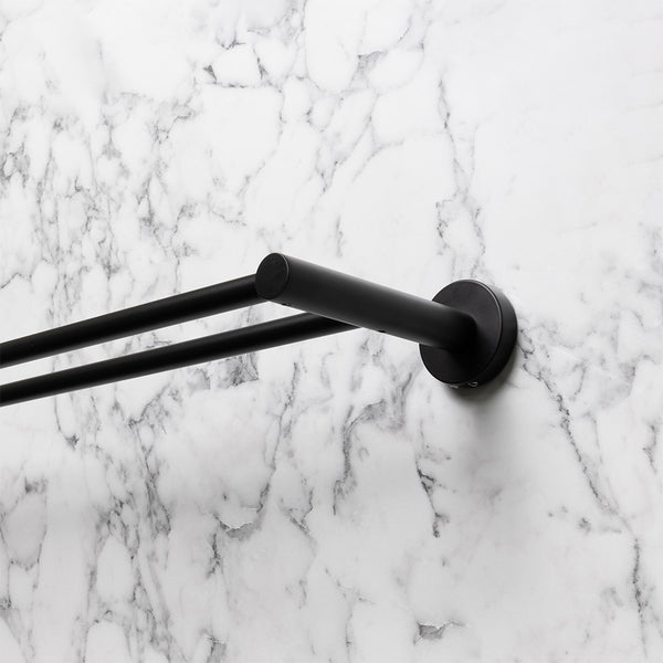 Alma Farina 600 Double Towel Rail Matte Black