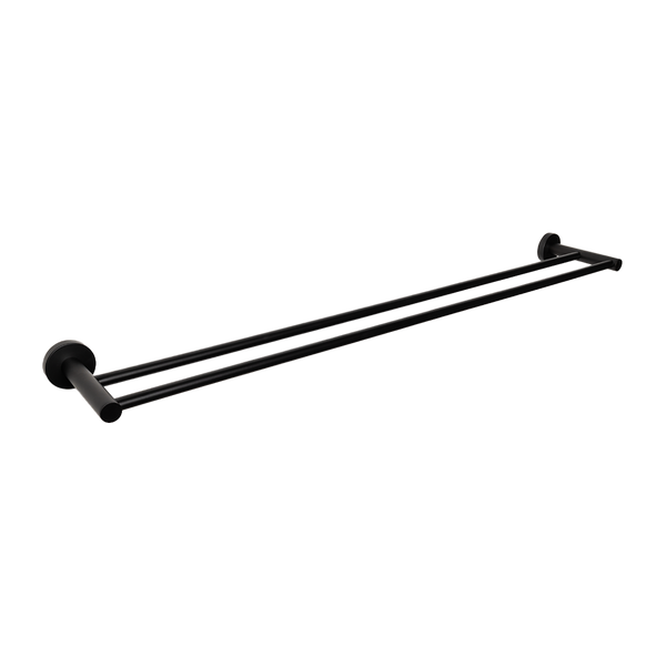 Alma Farina 800 Double Towel Rail Matte Black