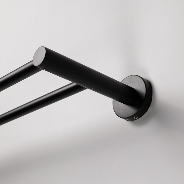 Alma Farina 800 Double Towel Rail Matte Black