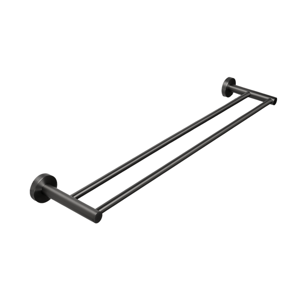 Alma Farina 600 Double Towel Rail Brushed Gunmetal