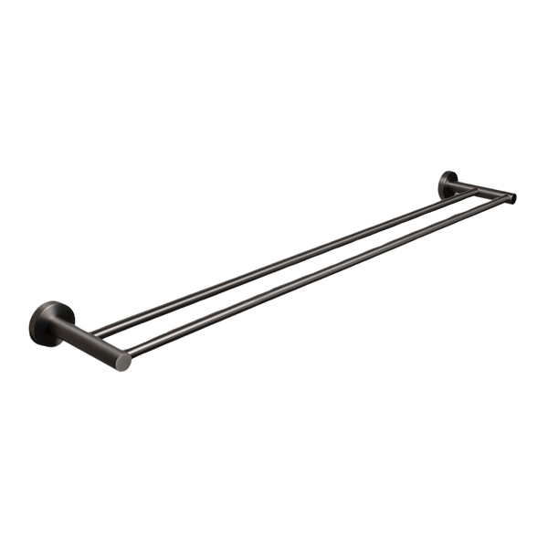 Alma Farina 800 Double Towel Rail Brushed Gunmetal