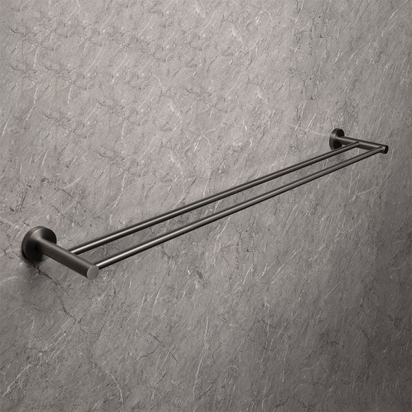 Alma Farina 800 Double Towel Rail Brushed Gunmetal