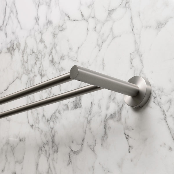 Alma Farina 600 Double Towel Rail Brushed Nickel