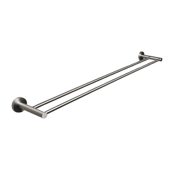 Alma Farina 800 Double Towel Rail Brushed Nickel