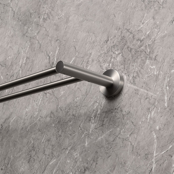 Alma Farina 800 Double Towel Rail Brushed Nickel