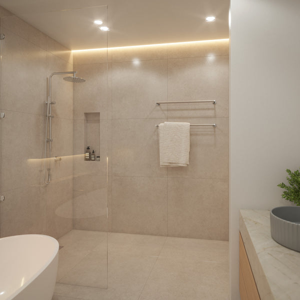 Alma Farina 800 Double Towel Rail Brushed Nickel