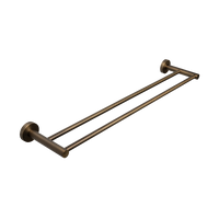 Alma Farina 600 Double Towel Rail Brushed Vintage Antique Brass
