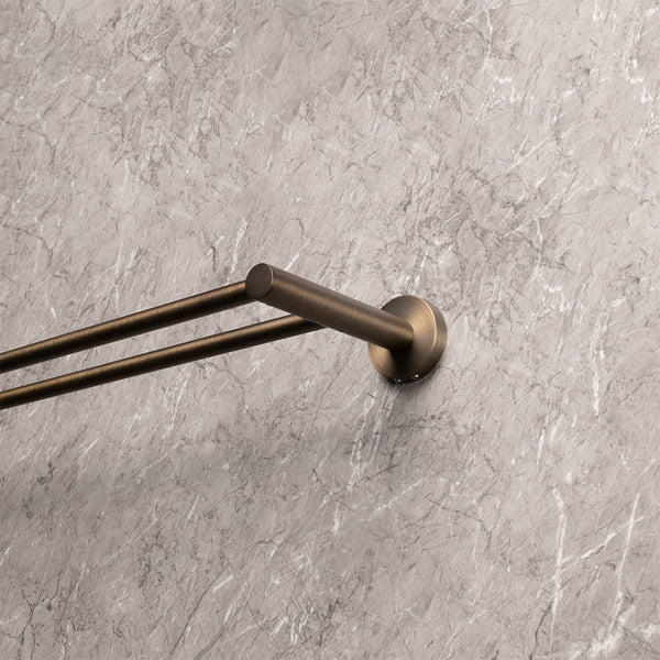 Alma Farina 800 Double Towel Rail Brushed Vintage Antique Brass