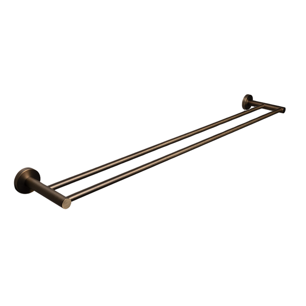 Alma Farina 800 Double Towel Rail Brushed Vintage Antique Brass