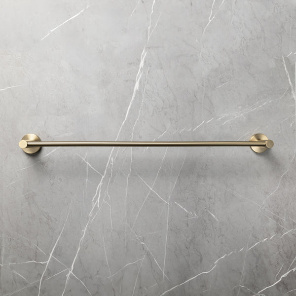 Alma Farina 600 Single Towel Rail Brushed Brass Gold