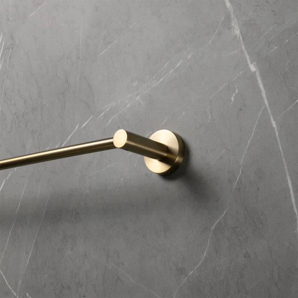 Alma Farina 600 Single Towel Rail Brushed Brass Gold