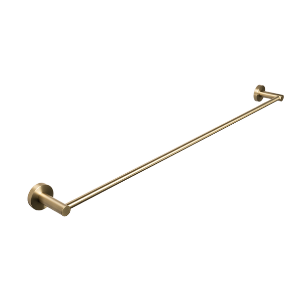 Alma Farina 800 Single Towel Rail Brushed Brass Gold