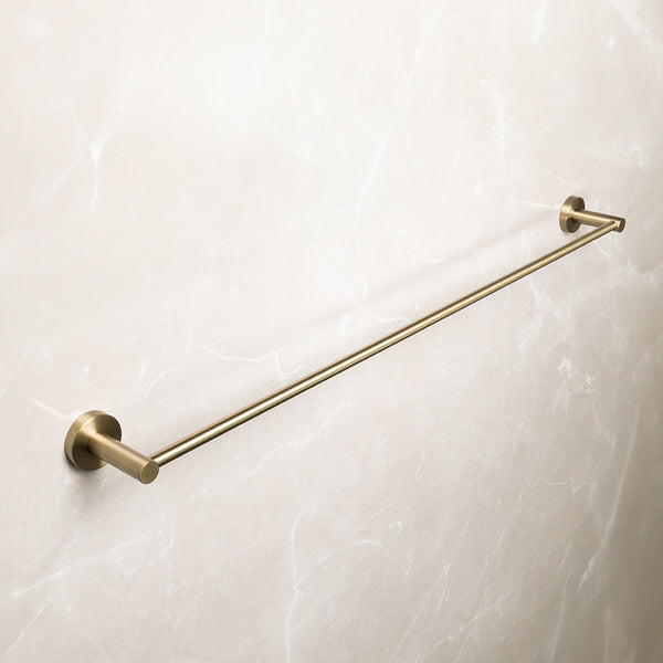 Alma Farina 800 Single Towel Rail Brushed Brass Gold