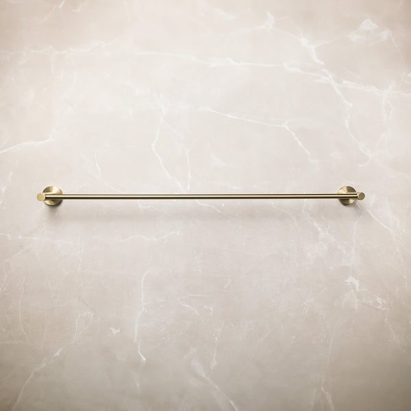 Alma Farina 800 Single Towel Rail Brushed Brass Gold