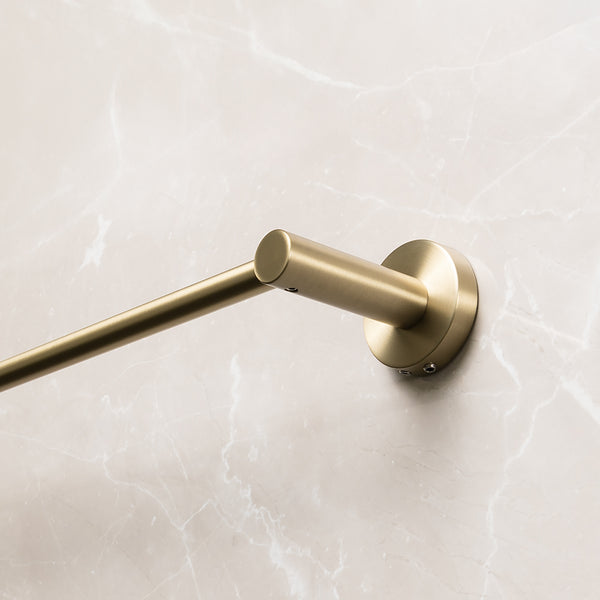 Alma Farina 800 Single Towel Rail Brushed Brass Gold