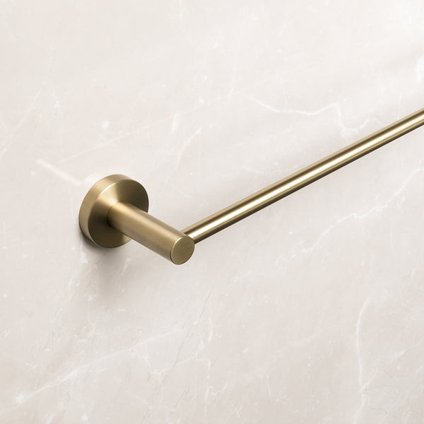 Alma Farina 800 Single Towel Rail Brushed Brass Gold