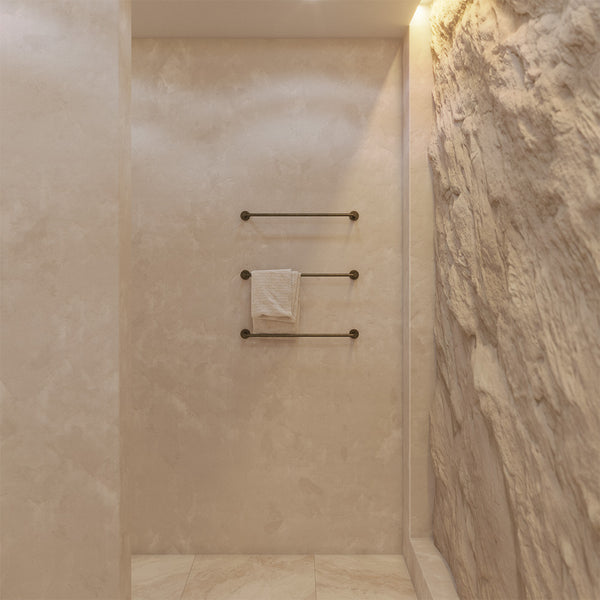 Alma Farina 600 Single Towel Rail Brushed Vintage Antique Brass