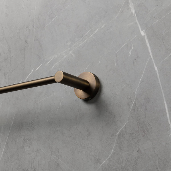 Alma Farina 600 Single Towel Rail Brushed Vintage Antique Brass