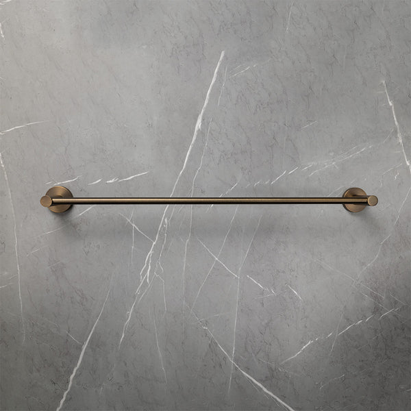 Alma Farina 600 Single Towel Rail Brushed Vintage Antique Brass
