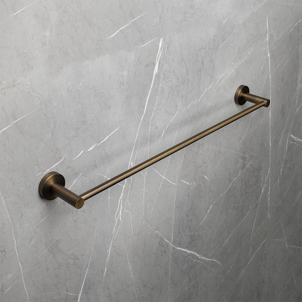 Alma Farina 600 Single Towel Rail Brushed Vintage Antique Brass