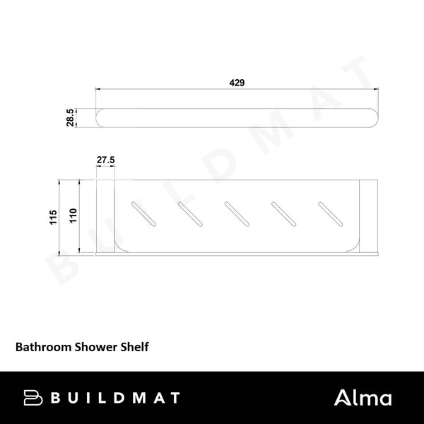 Alma Bathroom Brushed Nickel Shower Shelf