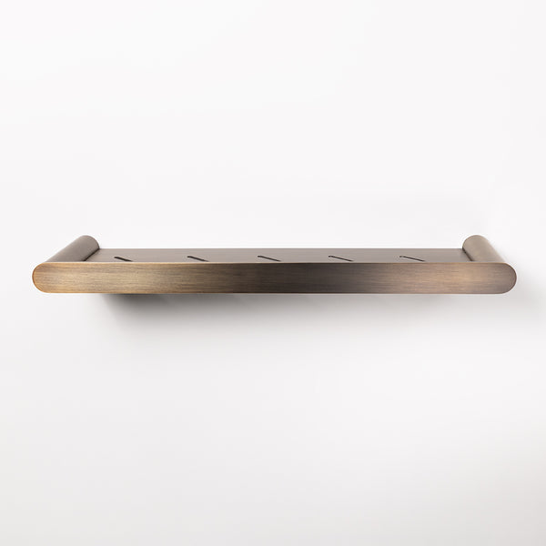 Alma Bathroom Vintage Brass Shower Shelf