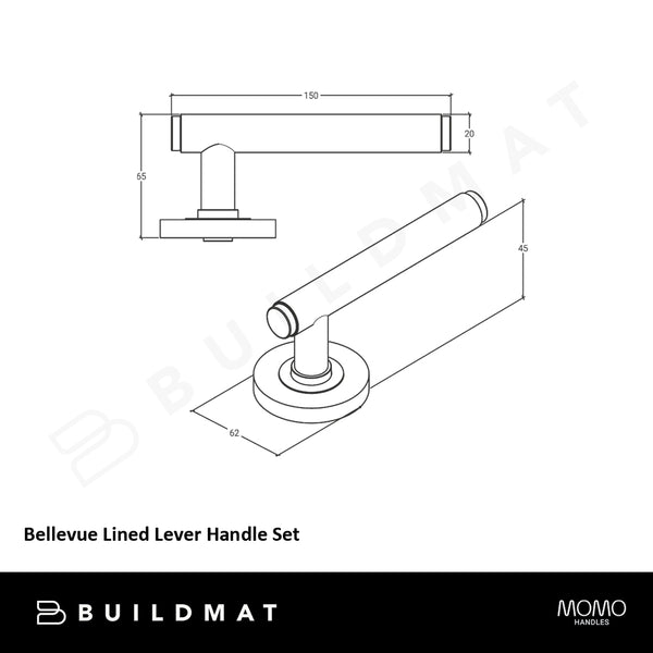 Momo Bellevue Lined Lever Handle Set Dark Brushed Brass