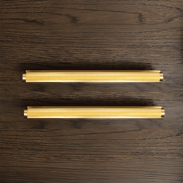 Momo Handles Momo Bellevue Solid Brass Knurled Bar Pull 160mm Brushed Satin Brass