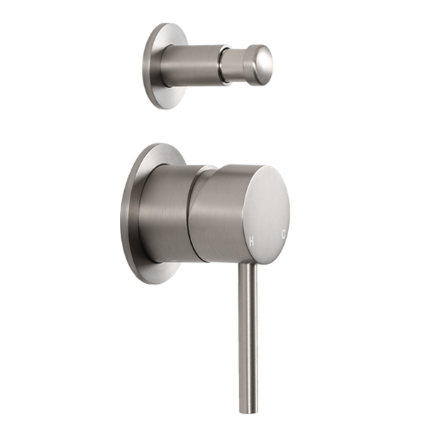 Alma Mira Brushed Nickel Wall Mixer with divertor