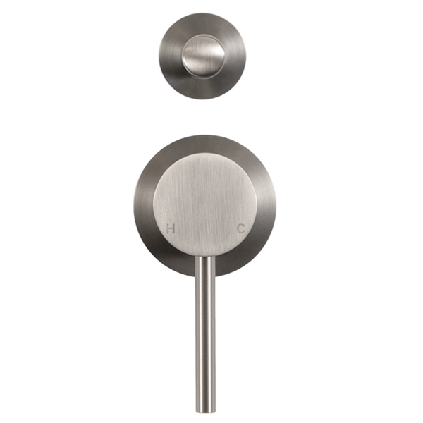Alma Mira Brushed Nickel Wall Mixer with divertor