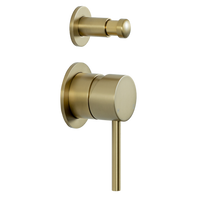 Alma Mira Brushed Brass Gold Wall Mixer with divertor